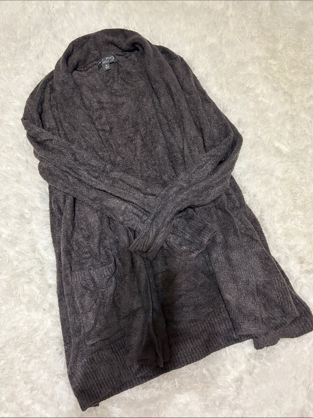 Barefoot Dreams Women's Dark Charcoal Open-Front Cardigan